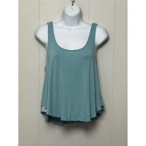 American Eagle Soft & Sexy Tank Top Teal Blue Green Scoop Neck Cropped Sz Medium